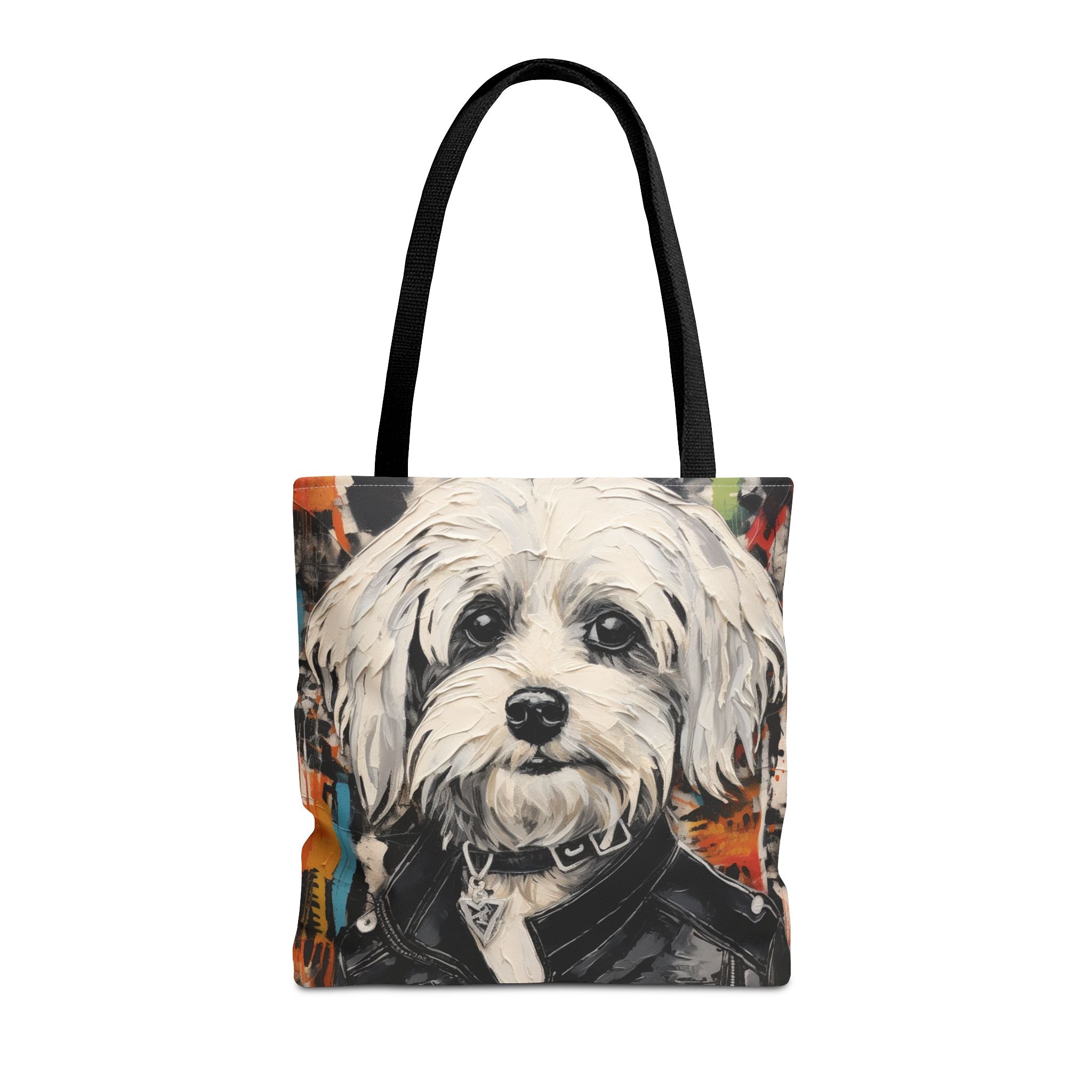 Rockstar Maltese Tote Bag, Artistic and Eco-Friendly Canvas for Dog Lovers