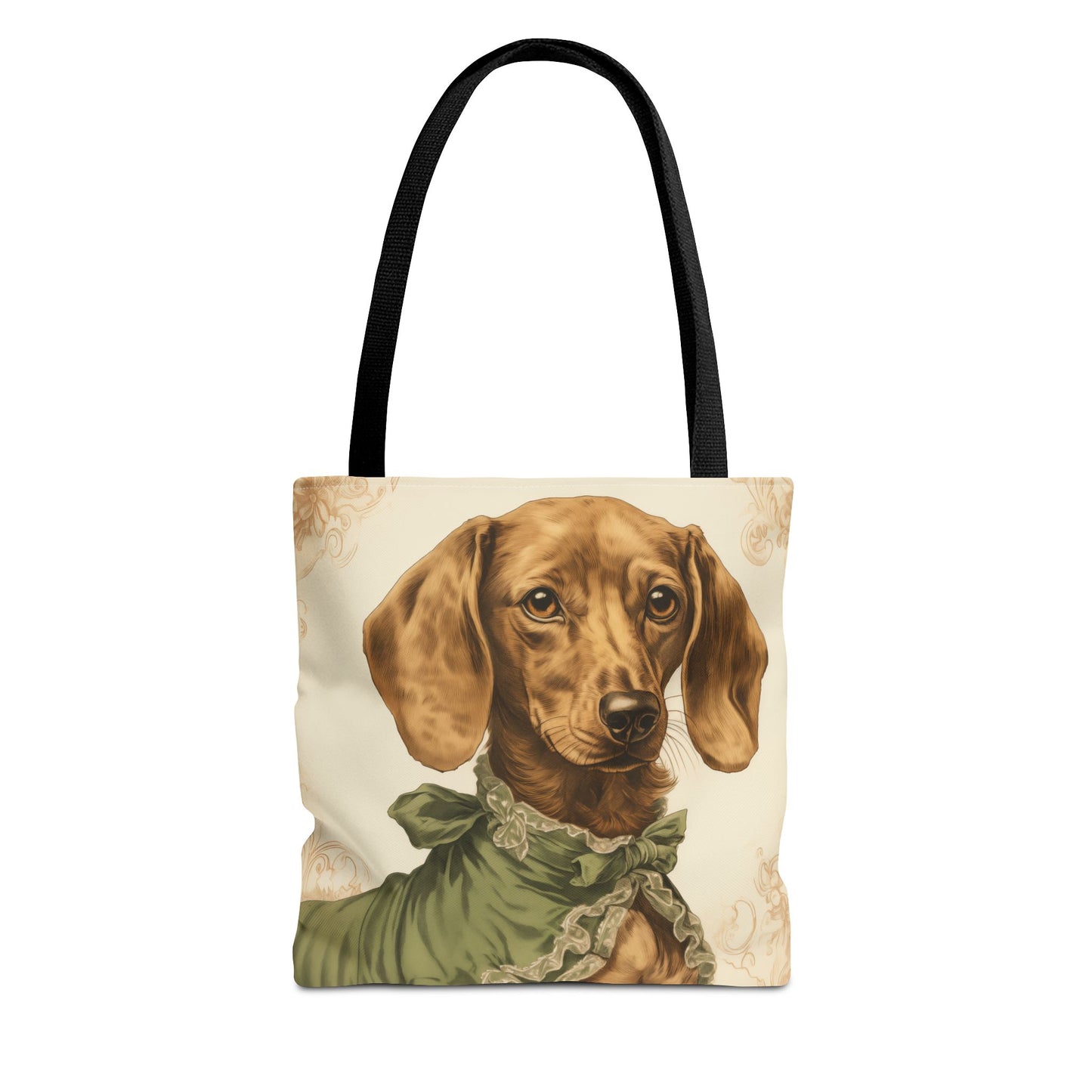 Regal Dachshund Canvas Tote Bag, Elegant Dog Lover Gift, Vintage Art Style