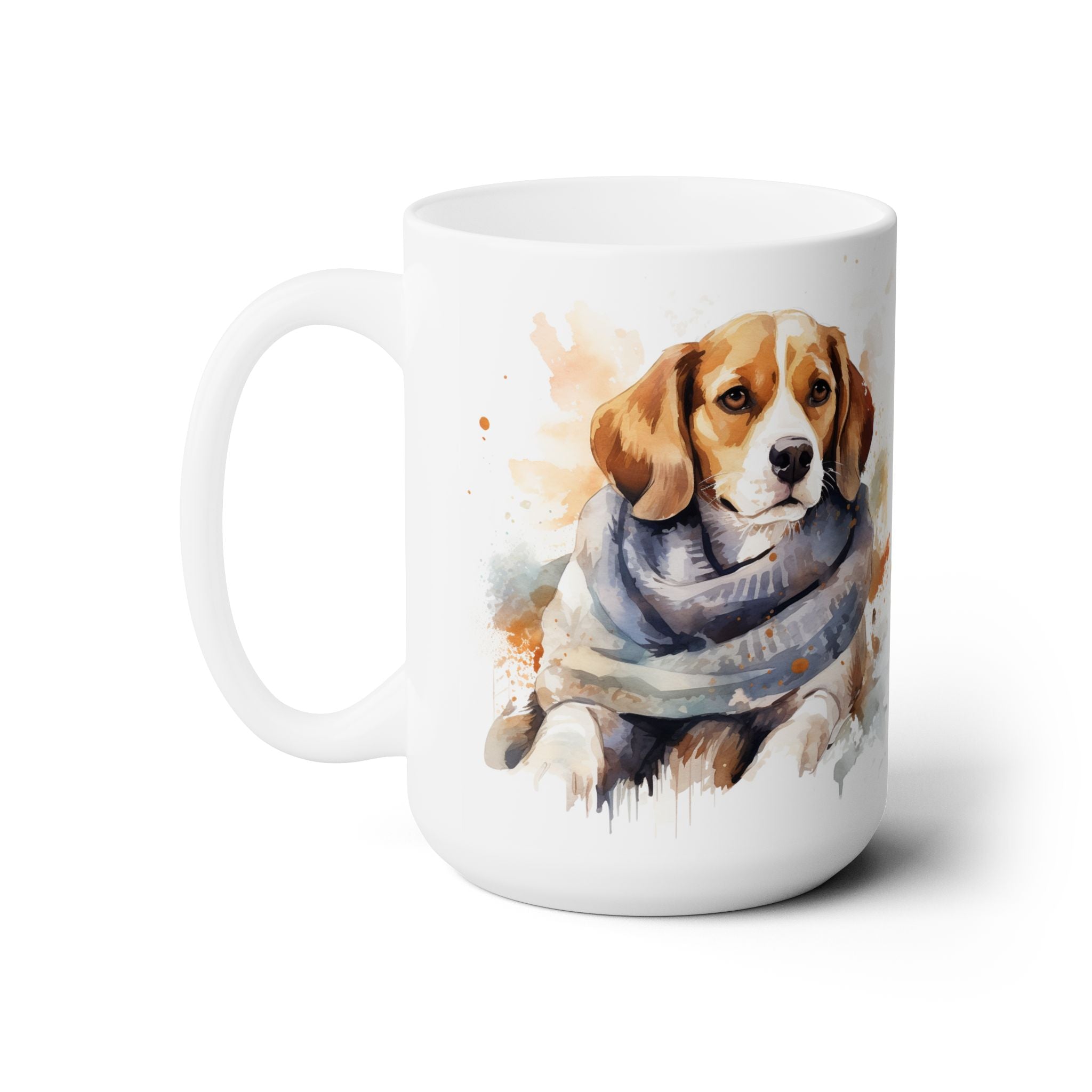 Beagle Lover's Watercolor Coffee Mug – Cozy & Artistic Dog Design