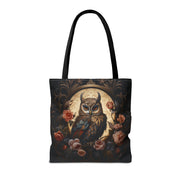 Elegant Woodland Owl Tote Bag with Vintage Floral Art