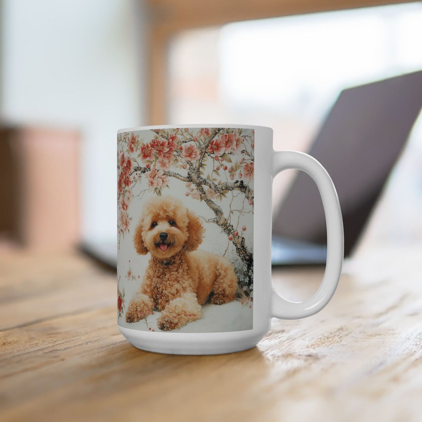 Fluffy Poodle Blossom Mug – Perfect for Dog Lovers and Tea Time!