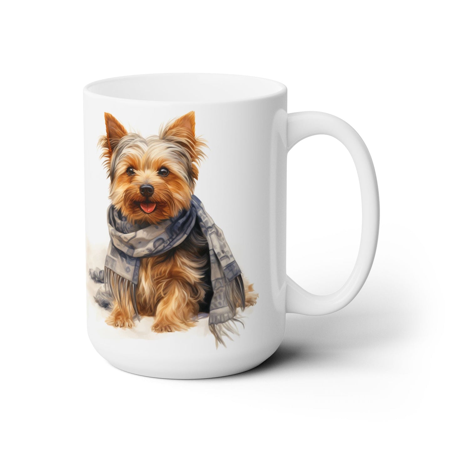 Cozy Yorkie Mug with Scarf - Yorkshire Terrier Lover Gift