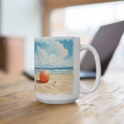 Pomeranian Summer Beach Mug | Adorable Coastal Dog Lover Cup