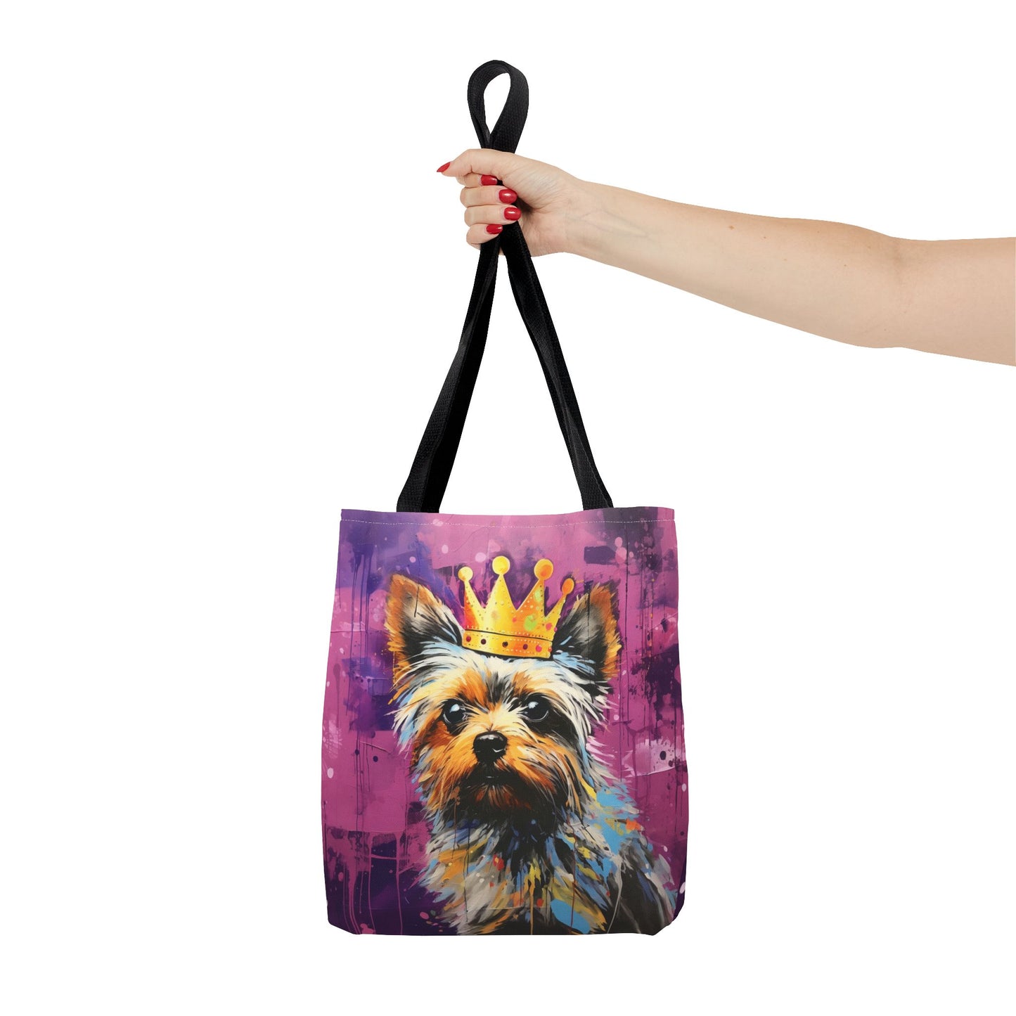 Regal Yorkie Crown Tote Bag – Artistic Eco-Friendly Canvas