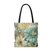 Floral Serenity Tote Bag, Elegantly Designed Reusable Shopping Bag