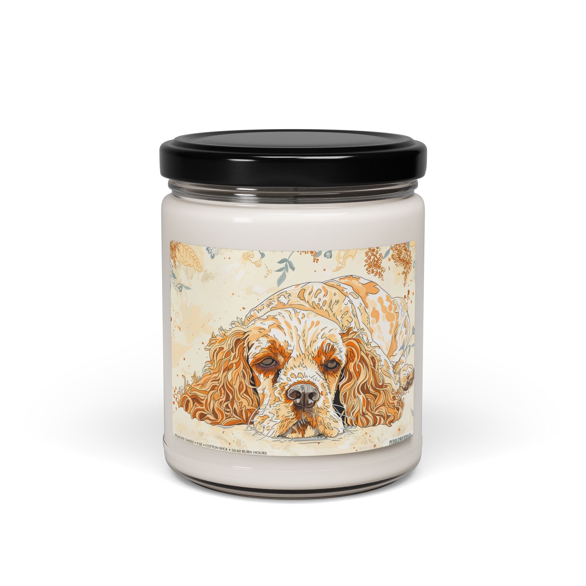 Cocker Spaniel Tribute Candle - Vintage Art Soy Gift for Pet Lovers