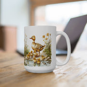 Mother Duck and Ducklings Nature Scene Coffee Mug, Perfect Gift for Bird Lovers