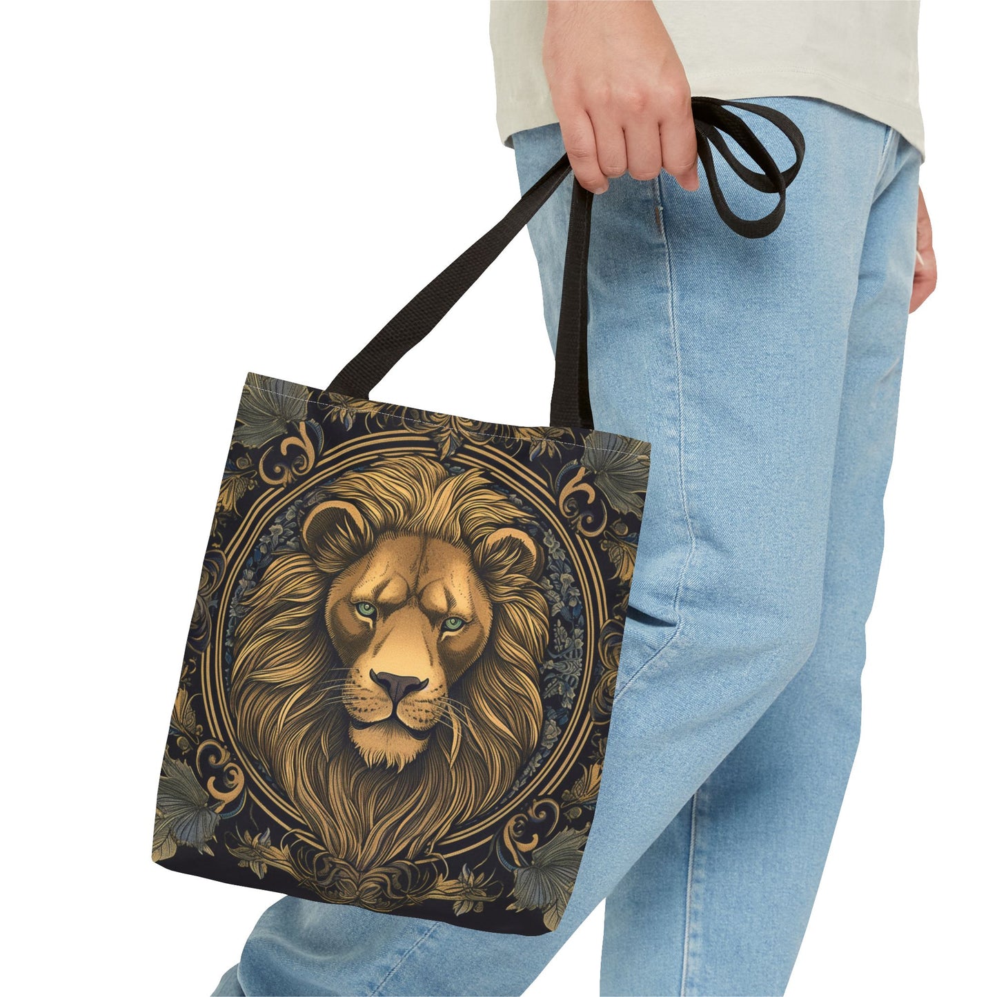 Majestic Lion Art Tote Bag, Eco-Friendly Canvas Shopping Bag