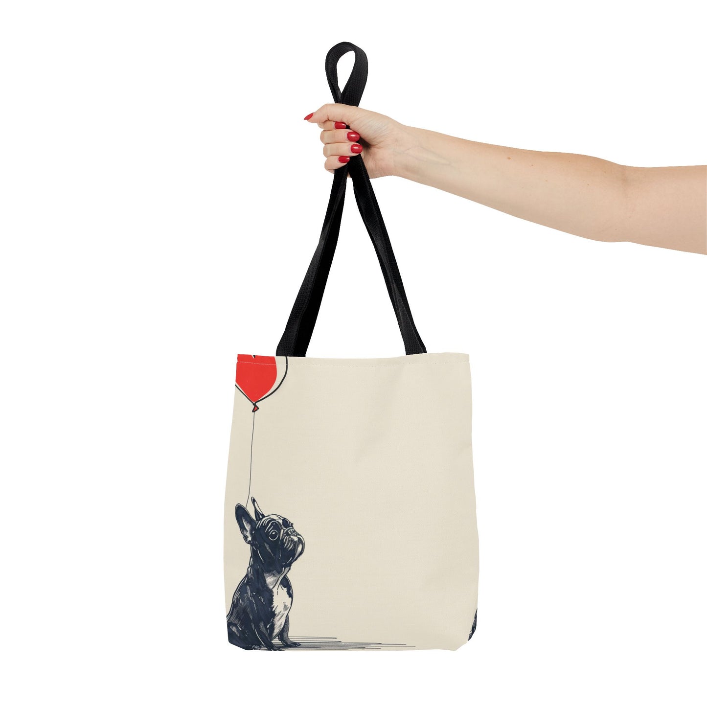 Frenchie Dreams Balloon Tote Bag, Eco-Friendly Canvas Tote for Dog Lovers