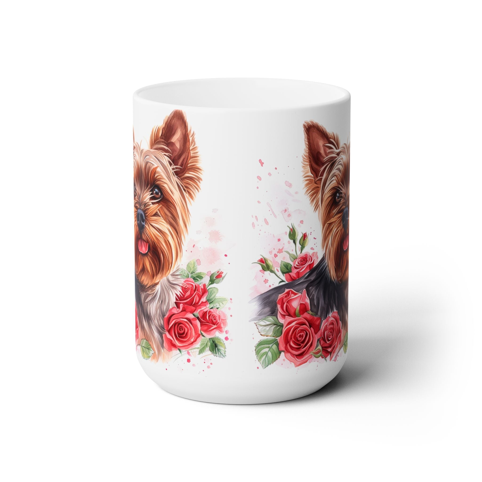 Yorkie Love Floral Mug – Yorkshire Terrier Coffee Cup for Dog Moms and Dog Lovers