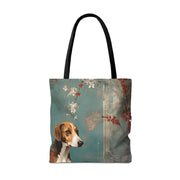 Beagle Blossom Tote Bag, Eco-Friendly Canvas for Dog Lovers