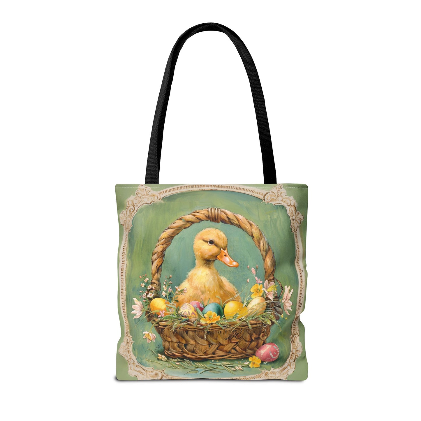 Whimsical Easter Duckling Tote Bag, Vintage Spring Design