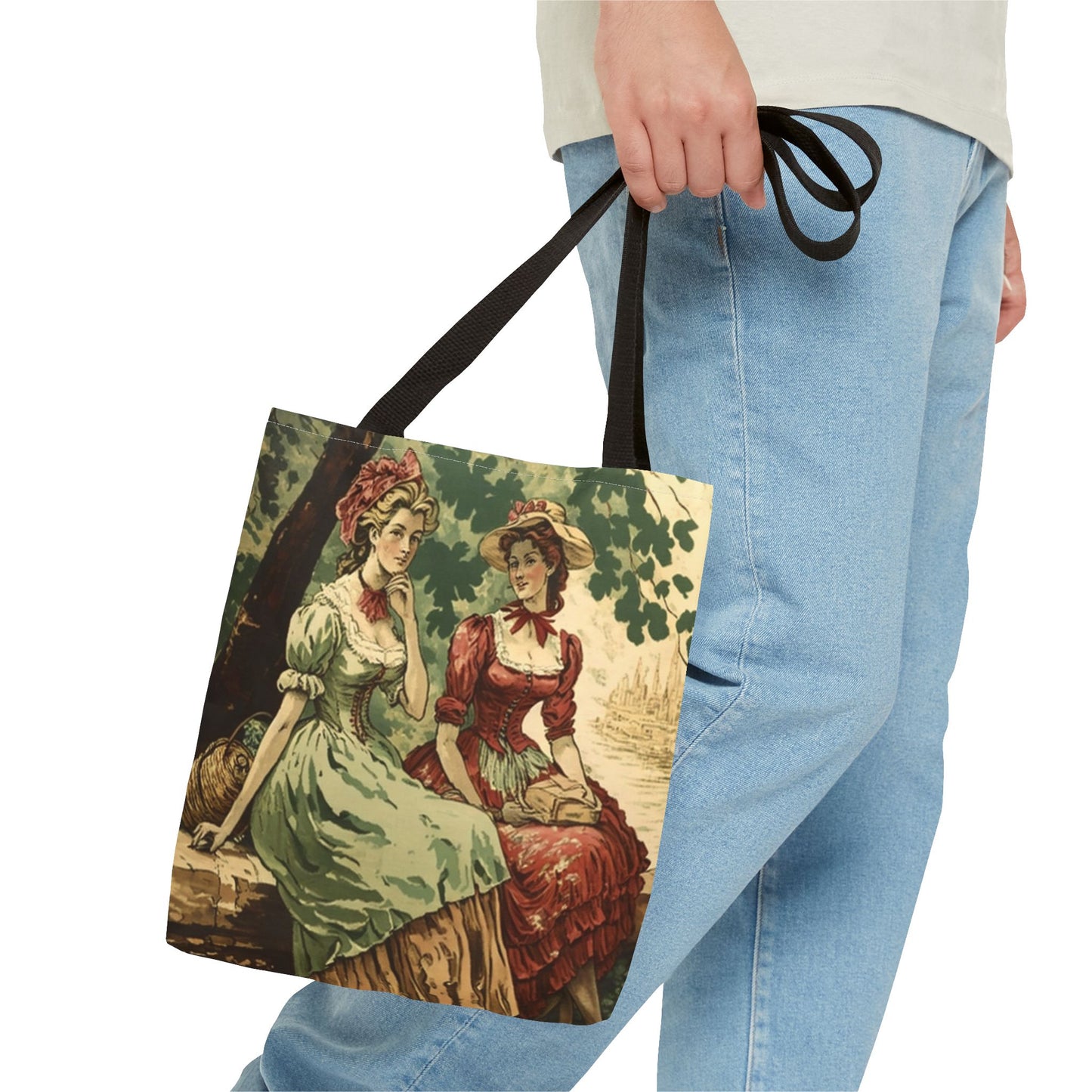 Victorian Elegance Tote Bag, Artistic Vintage Shopping Accessory