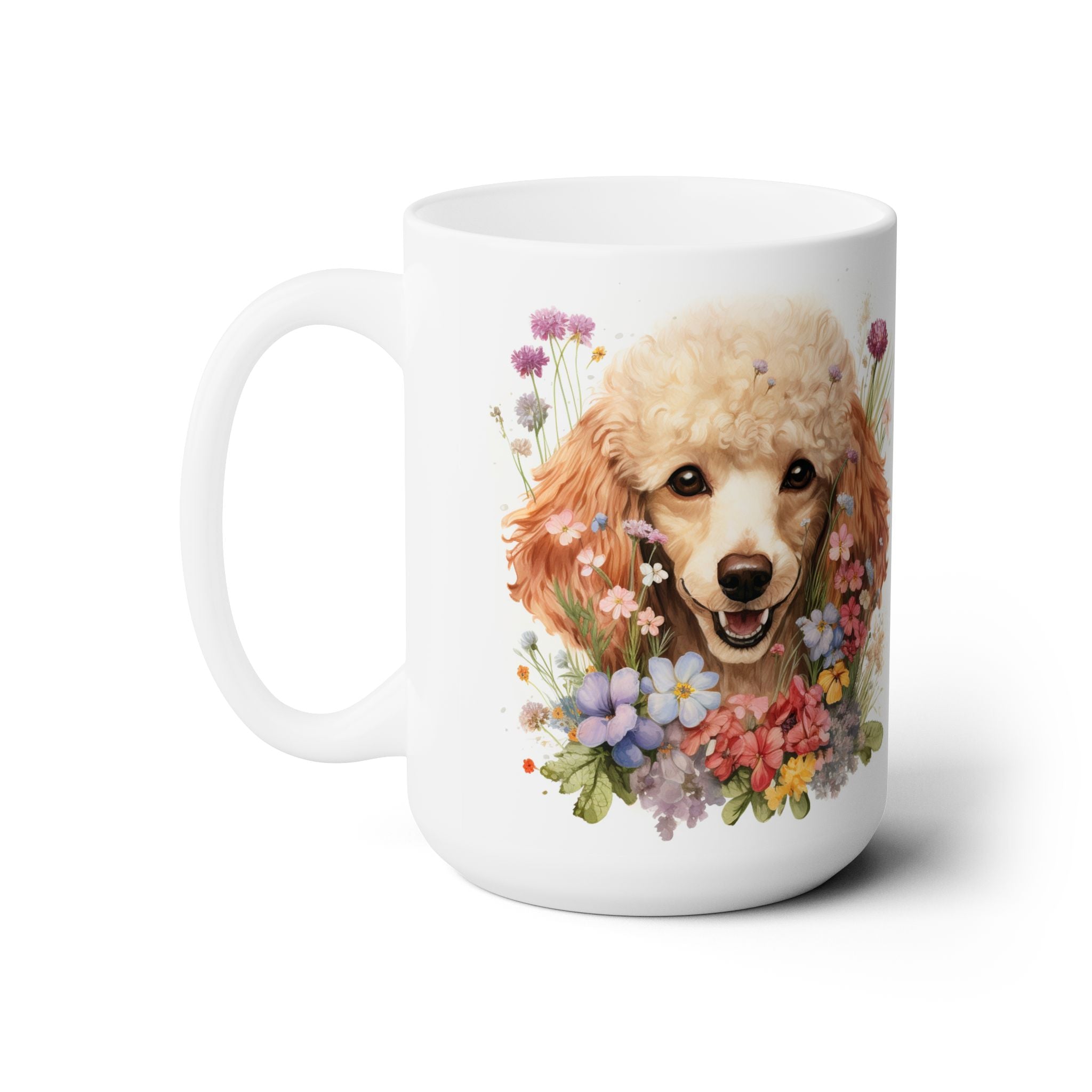 Poodle Paradise Floral Coffee Mug, Cute Dog Lover Gift