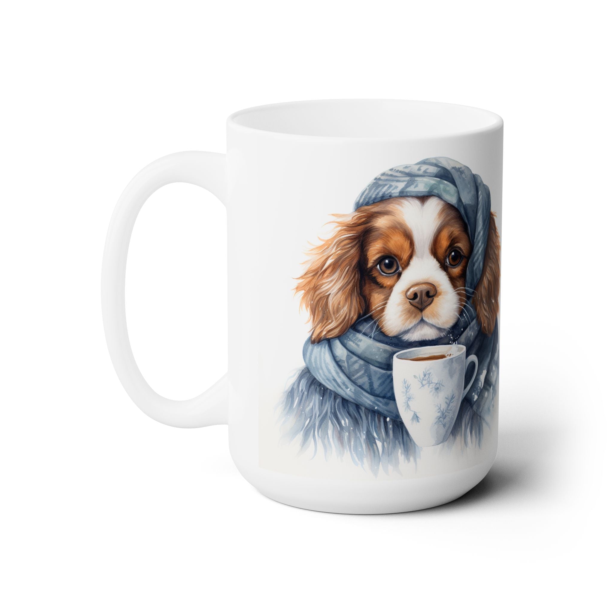 Cozy Cavalier King Charles Spaniel Mug – Winter Dog Lover's Gift