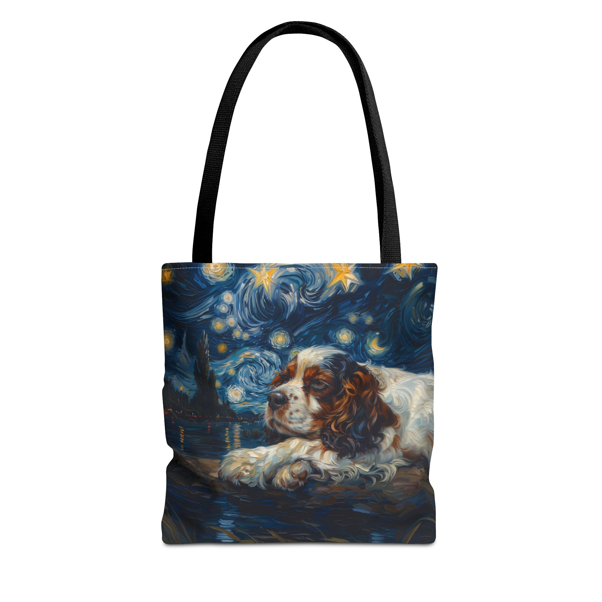 Cavalier King Charles Starry Night Artistic Tote Bag, Dog Lover Gift