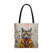 Urban Fox Canvas Tote Bag, Stylish Art Design for Eco-Friendly Shopping