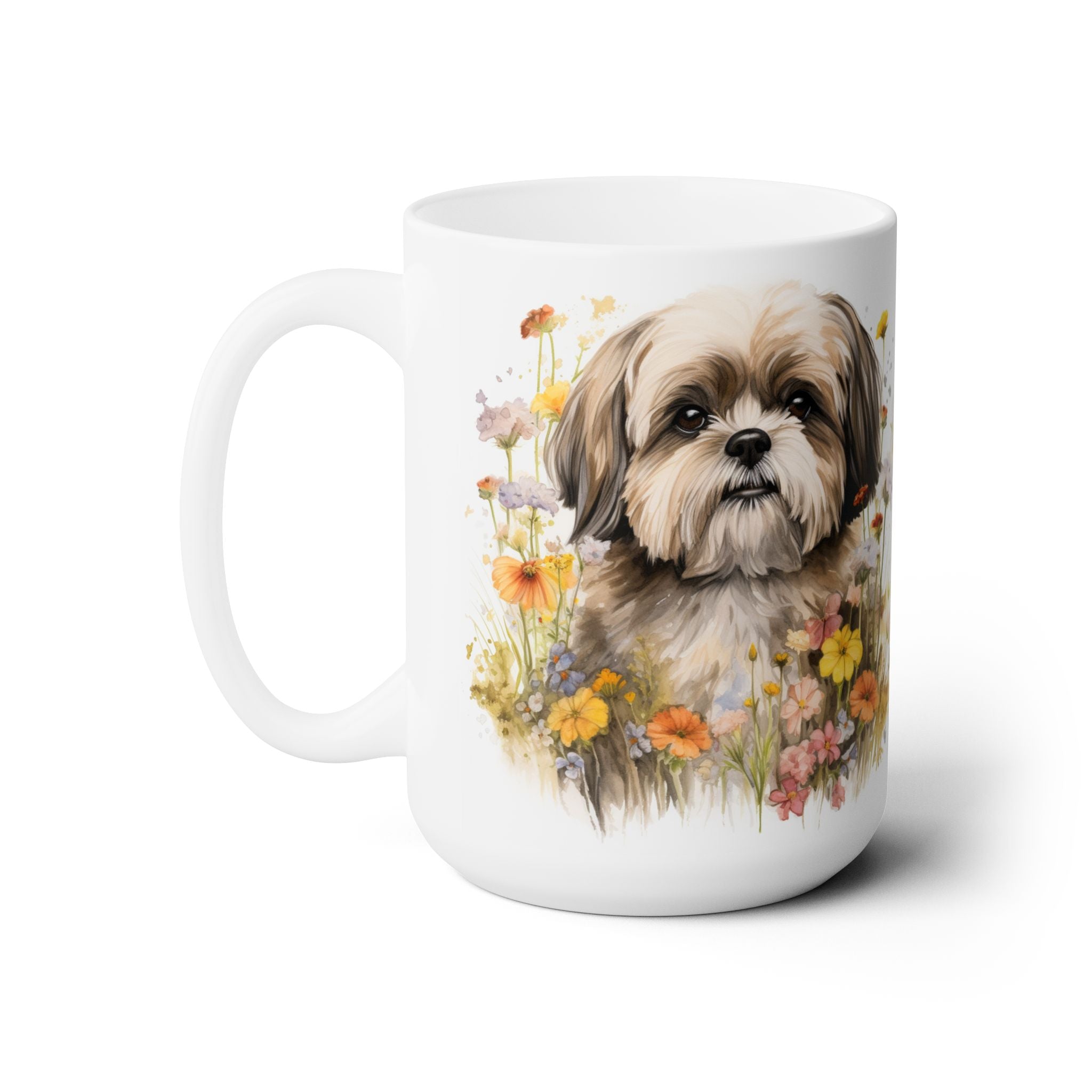 Shih Tzu Floral Magic Coffee Mug – Dog Lover Gift, Nature-Inspired Art