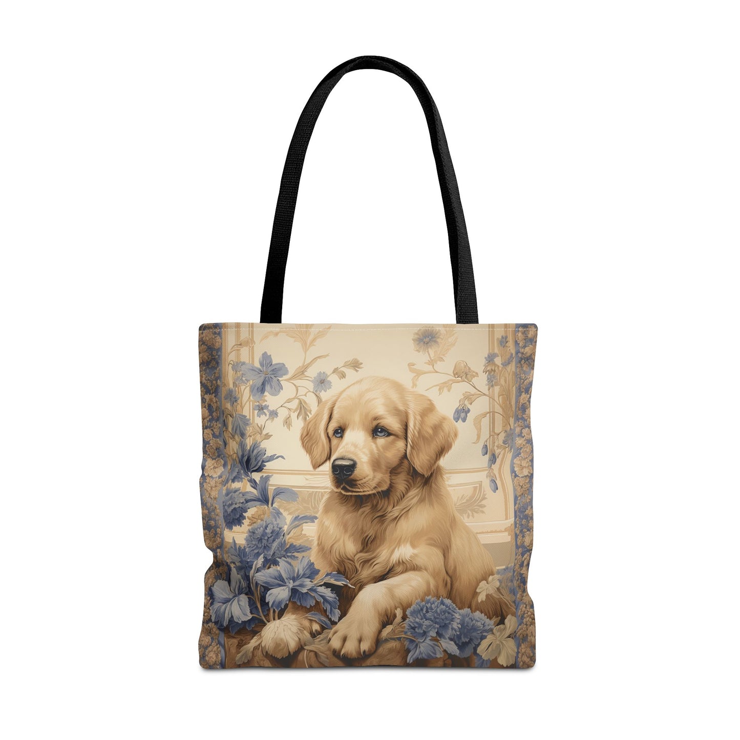 Golden Retriever Floral Tote Bag - Eco-Friendly Gift for Dog Lovers