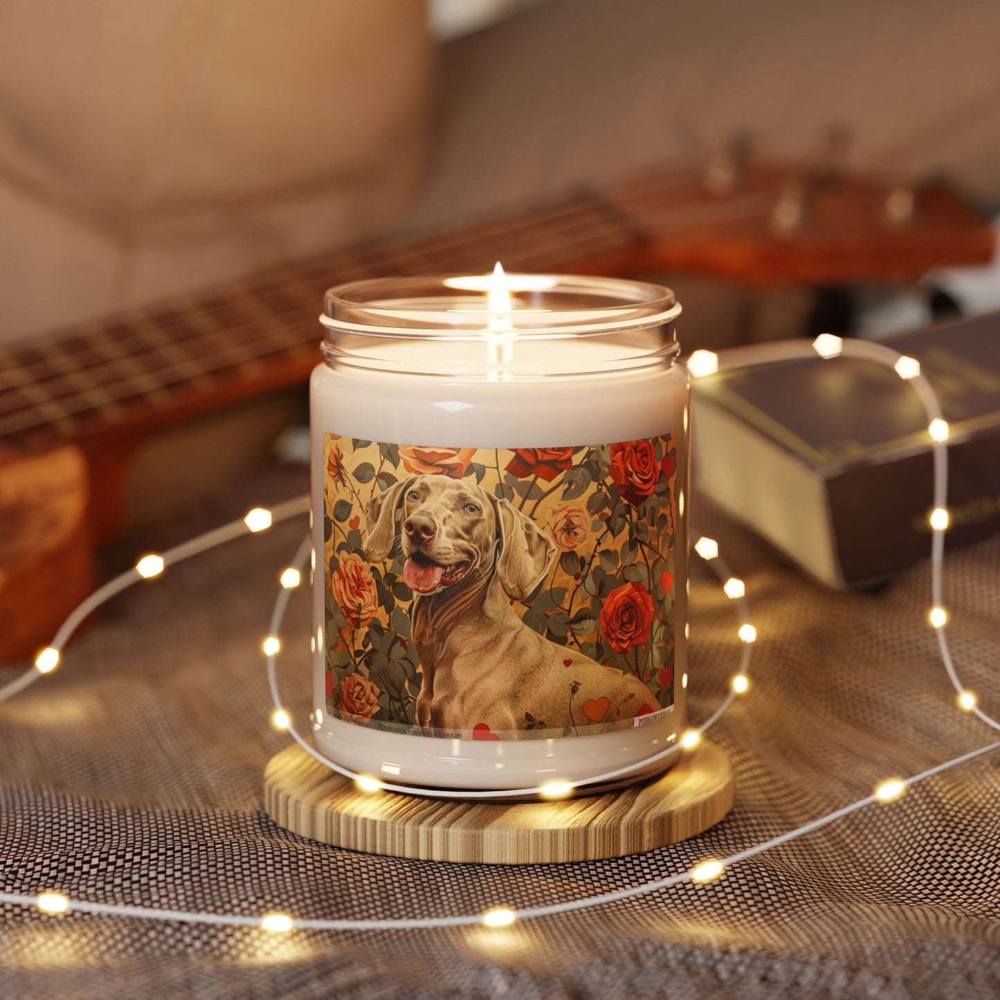 Weimaraner Vintage Rose Candle – Pet Lover Gift for All Occasions