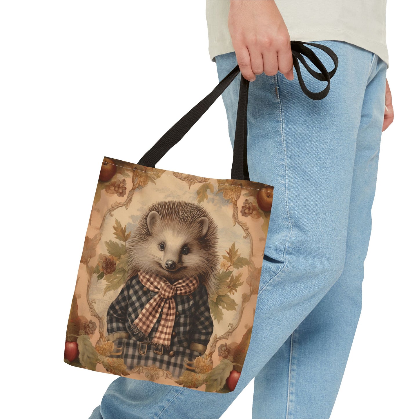 Charming Hedgehog Fall Tote Bag - Eco-Friendly Thanksgiving Market Bag