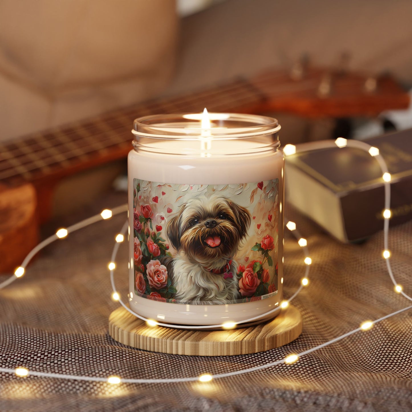 Shih Tzu Rose Garden Candle – Pet Lover Gift for Any Occasion