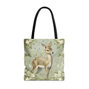 Fawn Meadow Floral Tote Bag, Eco-Friendly Nature Lover Gift