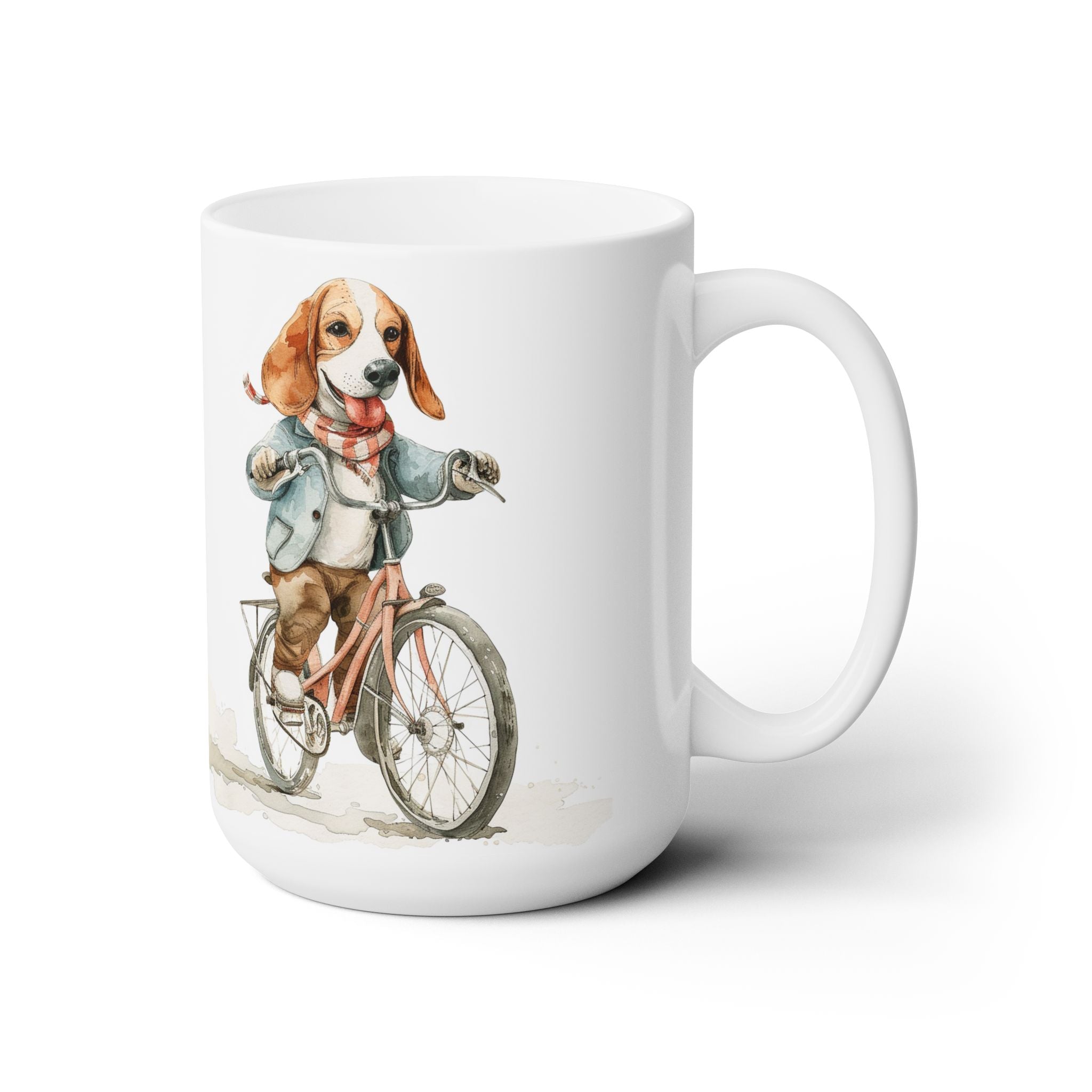 Beagle & Bicycle Mug – Adorable Coffee Cup for Dog Lovers