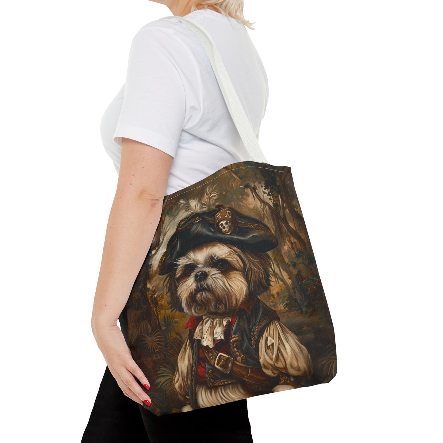 Shih Tzu Pirate Tote Bag, Eco-Friendly Canvas for Dog Lovers