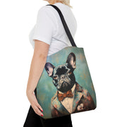 French Bulldog Charm Tote Bag, Eco-Friendly Artsy Canvas Gift