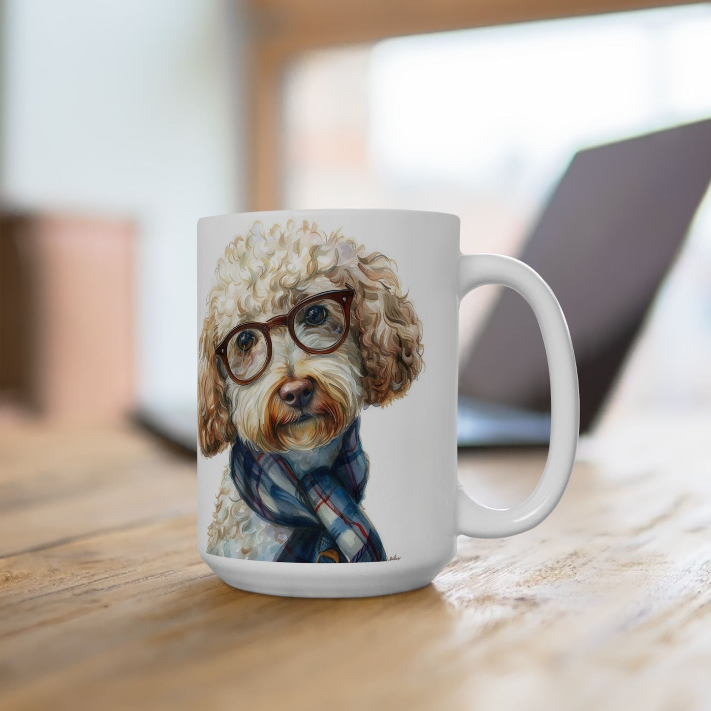 Smart Poodle Scarf Coffee Mug - Adorable Dog Lover Gift