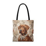 Rhodesian Ridgeback Floral Canvas Tote Bag for Dog Lovers