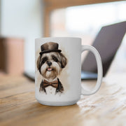 Elegant Shih Tzu Coffee Mug – Adorable Bowtie Design for Dog Lovers