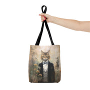 Maine Coon Cat Tote Bag, Elegant Vintage-Style Canvas Market Bag