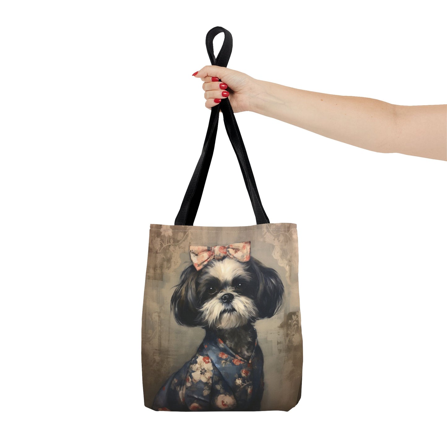 Shih Tzu Elegance Canvas Tote Bag, Chic and Eco-Friendly for Dog Lovers