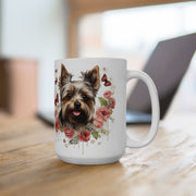 Yorkie Bliss Floral Coffee Mug – Perfect for Yorkie Lovers!