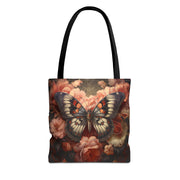 Butterfly Elegance Floral Tote Bag - Eco-Friendly Canvas Shopping Companion