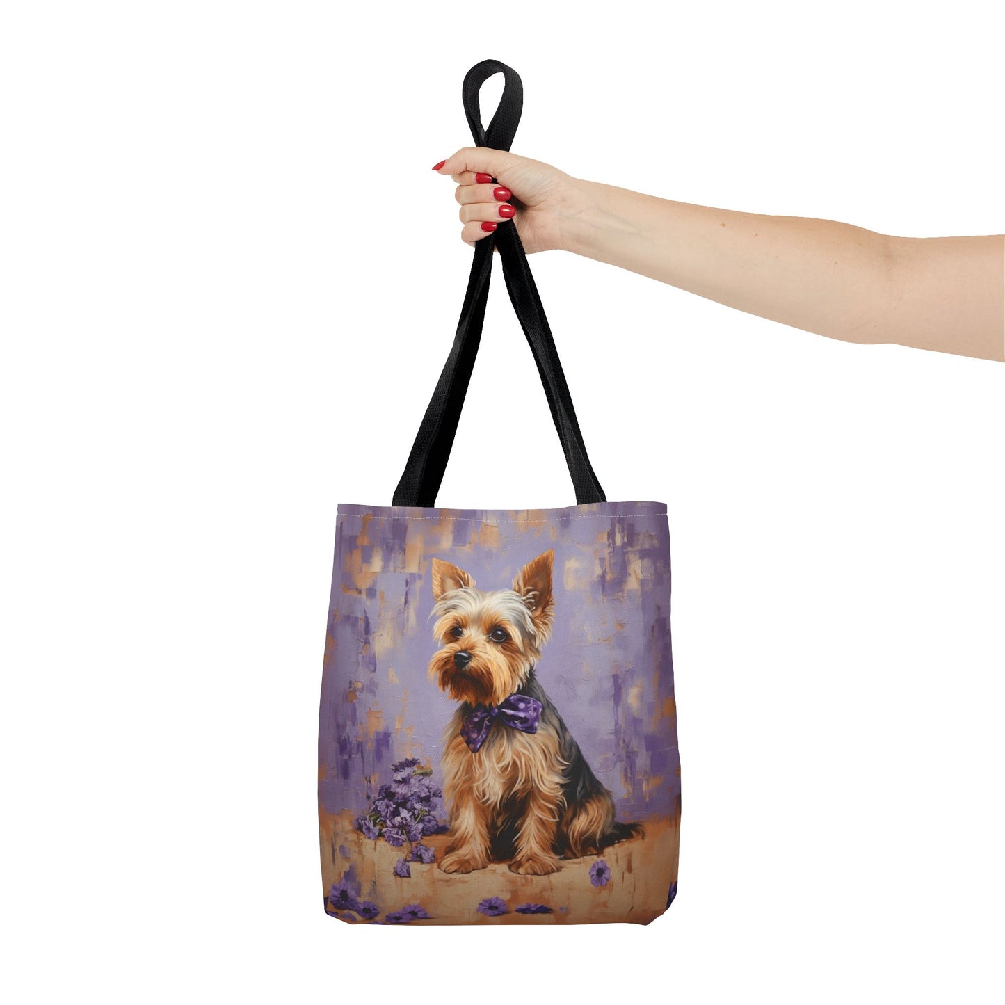 Yorkie Lavender Bliss Tote Bag, Artistic Eco-Friendly Gift for Dog Moms