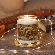 Cocker Spaniel Soy Candle – Vintage Floral Design, Pet Lover Gift