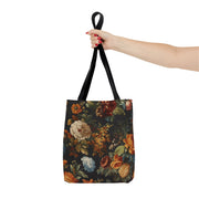 Elegant Autumn Floral Tote Bag, Eco-Friendly Canvas Shopping Bag