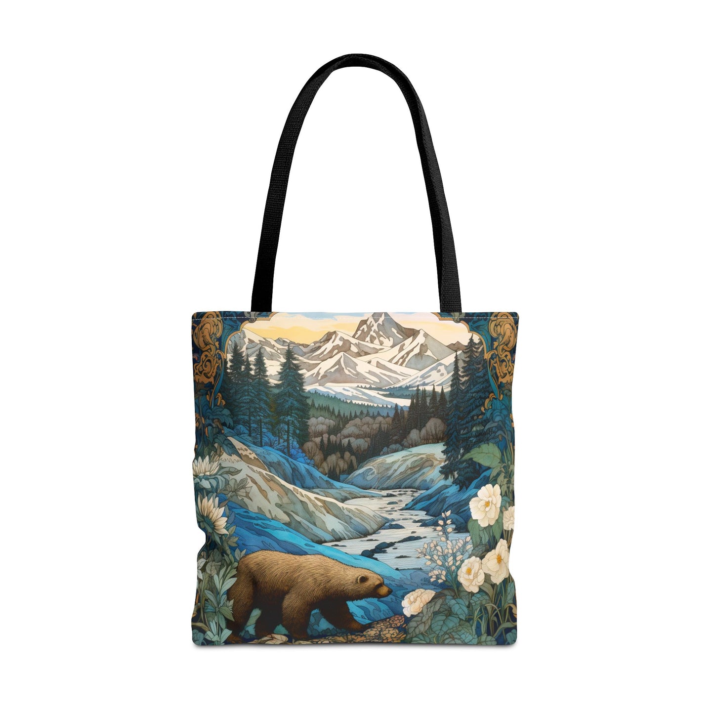 Grizzly in Mountain Wilderness Tote Bag, Eco-Friendly Adventure Gift