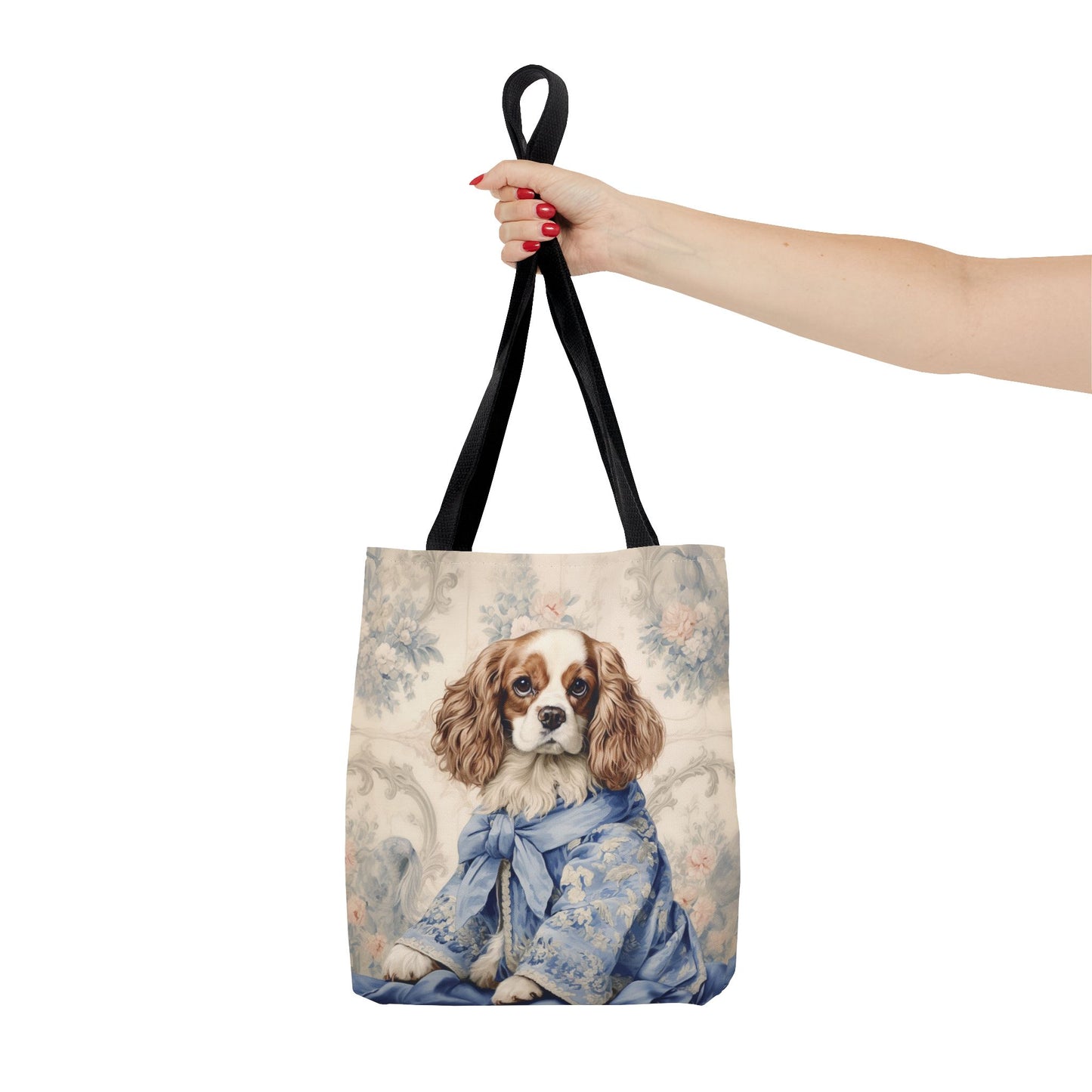 Regal Cavalier King Charles Spaniel Tote Bag - Elegant Canvas for Dog Lovers