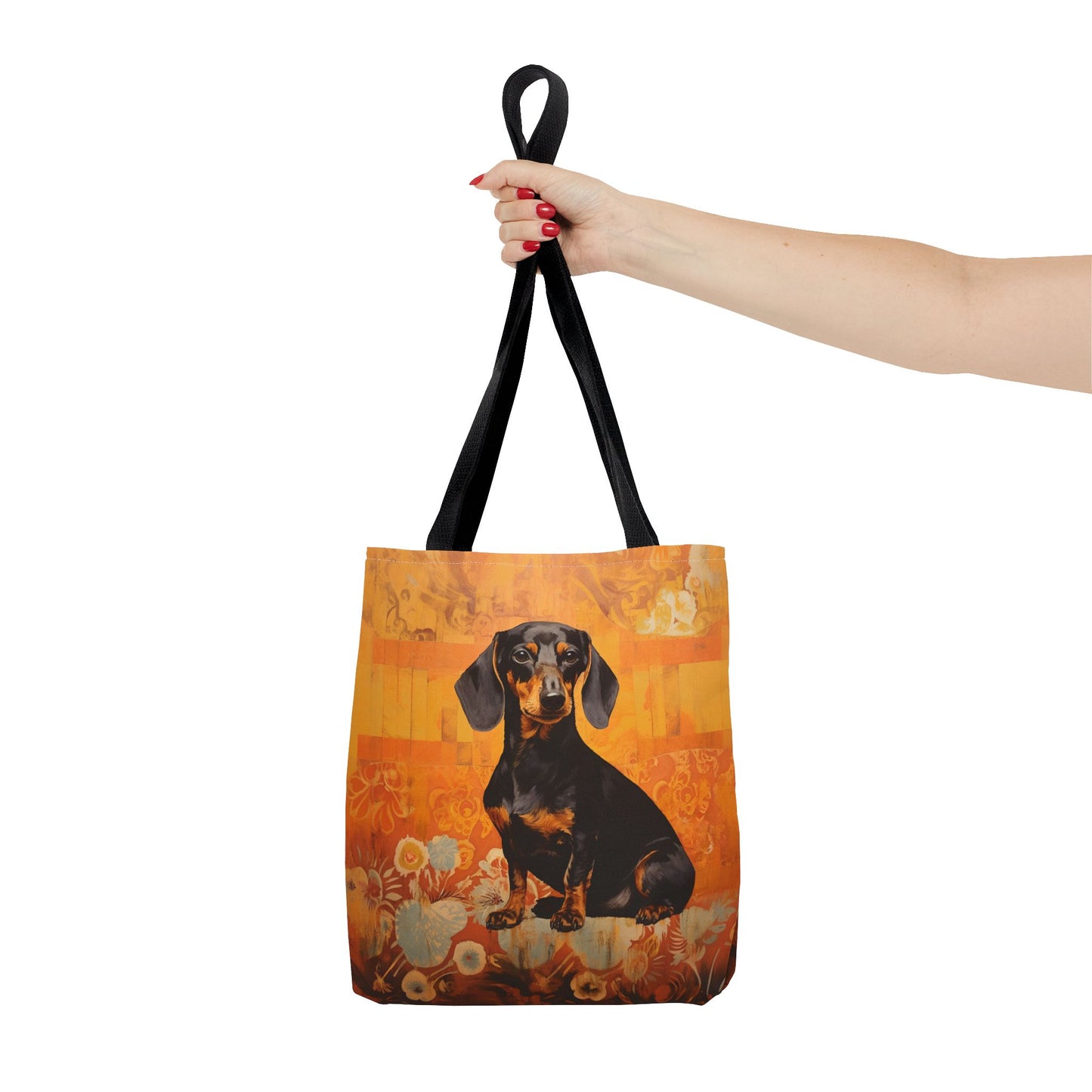 Dachshund Autumn Floral Tote Bag, Eco-Friendly Market Accessory