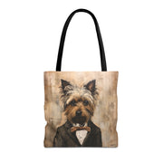 Yorkie Gentleman Tote Bag, Stylish Canvas Accessory for Dog Lovers