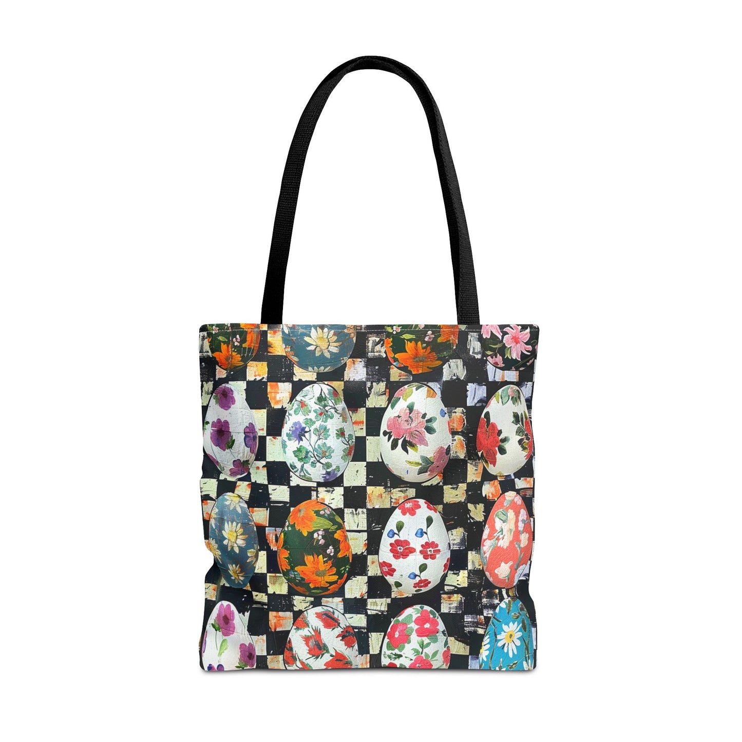 Floral Easter Egg Tote Bag, Eco-Friendly Canvas for Spring Outings