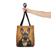 French Bulldog Gentleman Tote Bag, Stylish Canvas for Dog Lovers