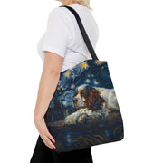 Cavalier King Charles Starry Night Artistic Tote Bag, Dog Lover Gift