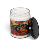 Rottweiler Rose Tribute Candle – Pet Memorial & Dog Lover Gift