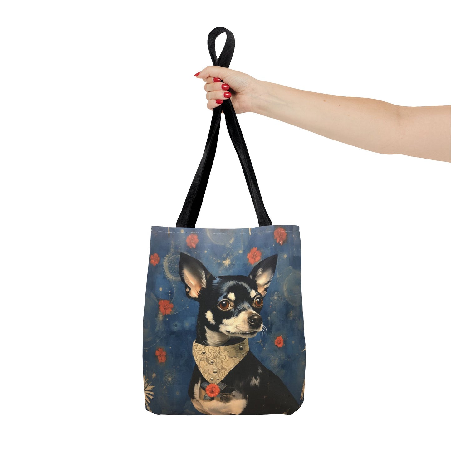 Chihuahua Galaxy Bloom Tote Bag, Artistic Eco-Friendly Market Bag for Dog Lovers