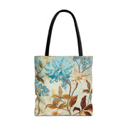 Vintage Chic Floral Canvas Tote Bag, Eco-Friendly Reusable Bag